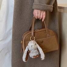 [Oferta exclusiva]Bolso cruzado para mujer estilo coreano minimalista retro con gran capacidad y diseño versátil ideal para el día a día y looks modernos - Marrón con adornos - Ver 3