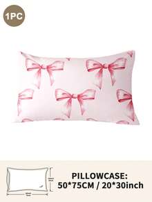 1pc/2pcs/4pcs Polyester Cute Bow Pattern Pillowcase (Pillow Insert Not Included), Soft & Comfortable, Suitable For All Seasons - Multicolor - View 28