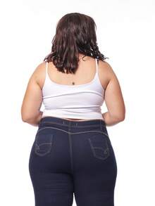 TOP Cropped Feminina Suflex Strap PLUS SIZE - White - View 2