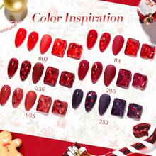 Dip Powder, Christmas Red Glitter 6 Colors Dipping Powder Starter Kit With Heart-Shaped Sequins French Nail Art Manicure DIalon For Women, No Need Nail  Cured,37983887 - 紅色 - 查看 5
