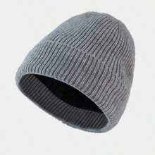 Winter Beanie For Men Women, Fleece Lined Beanie Soft Warm Knit Hat Ski Stocking Cuffed Cap - màu đen - Xem 1