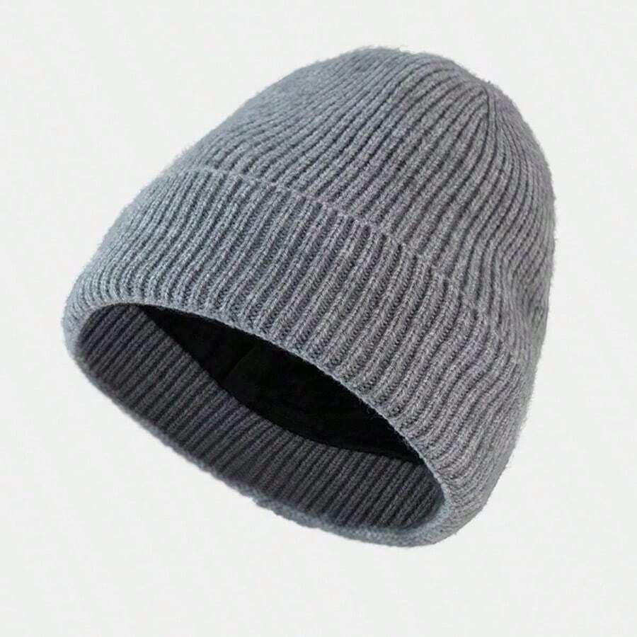 Winter Beanie For Men Women, Fleece Lined Beanie Soft Warm Knit Hat Ski Stocking Cuffed Cap - màu đen - Xem 1