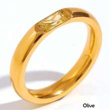 VKHK 1 pieza Anillo individual decorado con circonita de color chapado en oro de 18K vintage de acero inoxidable, adecuado para mujer como regalo de boda - anillo de diamantes - Ver 7