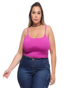 TOP Cropped Feminina Suflex Strap PLUS SIZE - Purple - View 4
