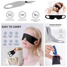 Zero Pressure Sleeping Mask - Lightweight Ear-Hanging Sleeping Mask, Breathable And Sun-Protective Eye Mask With Elastic Ear Straps, Unisex Soft And Comfortable, Beige Travel Eye Mask, Thin Sleeping Eye Mask, Includes A Pair Of Ear Plugs - 米色 - 查看 1