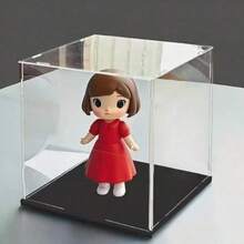 1个高清透明亚克力展示盒，多种尺寸可选，塑料组装防尘展示盒，带哑光黑色底座，适用于展示手办、玩具、收藏品、雕像、模型等。 - 透明 - 查看 5