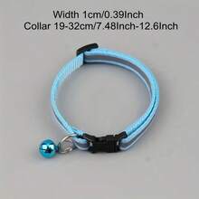 10pcs Random Reflective Detachable Cat Collar With Bell, Suitable For Small Cats And Dogs