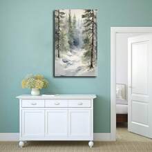 Pintura de escena de invierno, póster de carretera forestal, impresión de paisaje nevado, decoración navideña, impresiones de árboles de pino en acuarela, arte de pared sin marco xinch (cuadros decorativos para sala, póster, con marco, pósters, cuadros para la pared, marcos para cuadros, cuadro, Virgen de Guadalupe, salas) - transparente - Ver 5