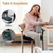 Comfortable Cushion Office Chairs, Gel Enhanced Foam, Black - Seat Cushion + Gel Memory Foam - View 5