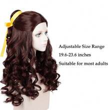 Brown Curly Wig For Women, Long Wavy Princess Wig With Detachable Bun For Halloween Cosplay Costume Party 23.6 Inch,38048024 - 棕色 - 查看 6