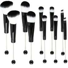 10Pieces Beadable  Brushes Diy  Comestic Brushes Beaded Brushes Kit For DIY Beaded Eyeshadow Brush (Beadable  Brushes-10pieces=2Sets)-Black,38051949 - 黑色 - 查看 1
