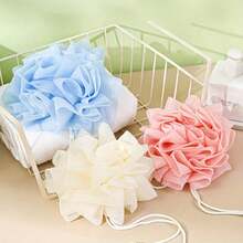 2-In-1 Bathing Sea And Soap Holder, Reusable Back Scrub - Row Shower Air Scrubber, Raw Bath/Shower Storage, Travel Friendly (Pink, White, Color) - Bathing And Travel - màu xanh da trời - Xem 4