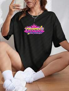 Capricorn-Graffiti-Airbrush-Style-Zodiac-Graphic-T-Shirt - Đen 2 - Xem 2