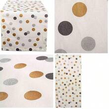 OpenHIDII 100% algodn, Lavable a mquina, Impreso metlico da Festivo Mantel  52 x 52 Asientos 4 Personas, Camino de Mesa 35.5x274.3 cm, Metallic Confetti, Table Runner 14x108, 1, 1 - camino de mesa 35,5x274,3 cm+confeti metalizado - Ver 10