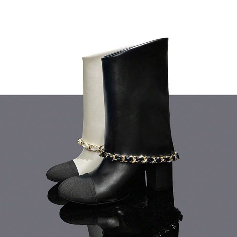 Botas altas para mujer - Georgiano Negro [Largo medio, 22 cm] - Ver 1
