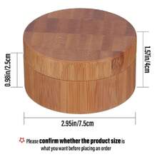 30 Ml Bamboo Loose Powder Puff And Container Empty Dusting Powder Jar For Body Face  Travel Box Compact Case Holder With Sifter Lids And Puff,38053515 - Khaki - View 5