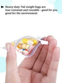Portable Sealable Pill Bags  Plastic Travel Medication Storage 5/10/15/20 Packs - 透明 - 查看 10