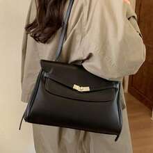 [Oferta exclusiva]Bolso cruzado de hombro para mujer con estilo retro y gran capacidad ideal para el trabajo y el día a día - Negro - Ver 4