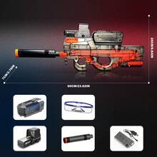 Gel Splat Blaster P90  - 7.4V Modular Rechargeable Battery - Manual And Fully Automatic - Outside Activities Toys For Backyard, Garden& Lawn, Birthday Ideas(Without Water Beads) - màu đen - Xem 1
