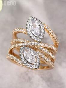 1 PC Romantic Cubic Zirconia Ring For Women For Wedding Engagement Anniversary Party Jewelry Valentine's Day Gift - 1# - View 3