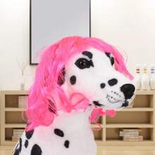 Funny Dog Cat Cosplay Wig, Pet Wigs For Halloween, Christmas, Parties, Festivals, Dog Wigs For Small Medium And Large Dogs(Rose Red Long Curly Hair),  Wigs Cosplay Mardi Gras38049244 - 漸層粉紅色 - 查看 5