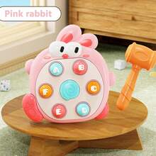 1 件锤子打地鼠玩具，有趣的互动游戏，幼儿早教玩具，适合 3 岁以上男孩和女孩（按钮颜色随机），无需电池，非常适合万圣节、圣诞节、礼物