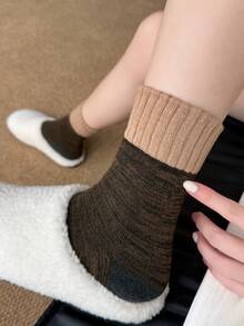 5双男女通用时尚多功能保暖加厚中筒袜 - 彩色 - 查看 5