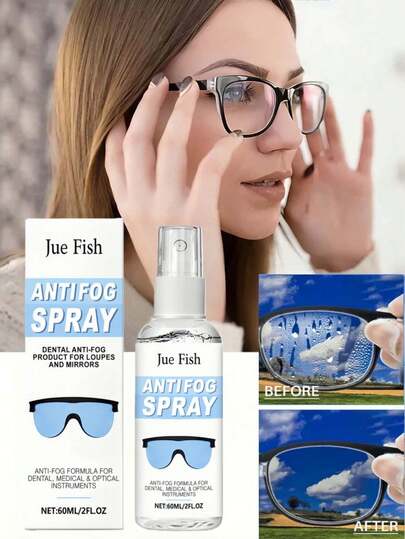JUE FISH Spray limpiador antivaho para gafas, limpiador de lentes, limpieza de visión clara, spray para el cuidado de lentes, apto para gafas, lentes, gafas de natación, máscaras de buceo, gafas de esquí, etc. Herramienta portátil de limpieza de gafas, mejor opción de regalo para familiares y amigos.