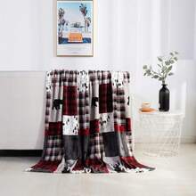 2026 Elegant Comfort Velvet Touch Ultra Plush Christmas Holiday Printed Fleece Throw/Blanket-50 X 60inch, (Reindeer), 50 X 60 Inch (W912) - 拼布 - 查看 1