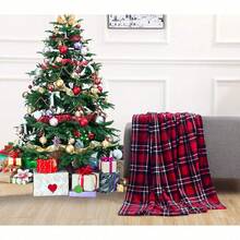 2026 Elegant Comfort Velvet Touch Ultra Plush Christmas Holiday Printed Fleece Throw/Blanket-50 X 60inch, (Reindeer), 50 X 60 Inch (W912) - Plaid - 查看 4