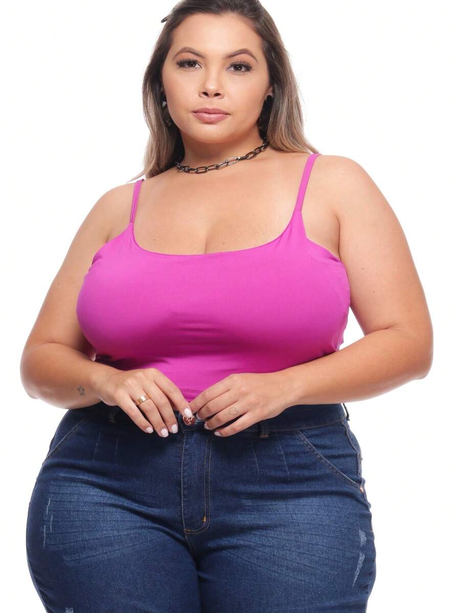 TOP Cropped Feminina Suflex Strap PLUS SIZE - Purple - View 1