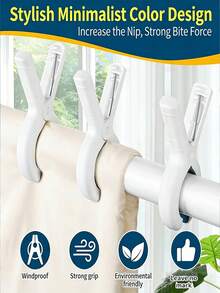 Heavy Duty Beach Towel Clips, Rust-Resistant Spring Design, Strong Wind Resistance, Can Fix Drying Clothes, Plastic Material, Damage Free, Cross-Stitch Pattern, Heavy Duty Plastic Clothes Clips, Drying Blanket Clips, Wind-Resistant Clips, Towel Fixers - Multicolor - View 4