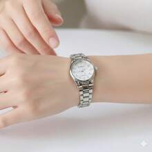 Small, Delicate, Minimalist Women's Watch With A Mini Dial, Classic And Elegant Women's Fashion Quartz Watch. - 銀色 - 查看 3