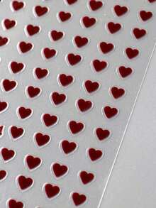 2pcs Mini Red Heart Nail Art Stickers, Valentine's Day Nail Decals, New Year Nail Supplies, DIY Nail Jewelry Decoration - 彩色 - 查看 7