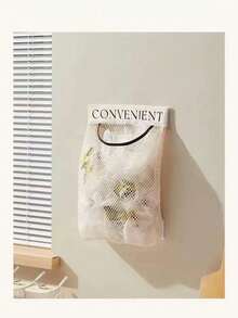 1pc/Set Multifunctional Wall-Mounted Kitchen Trash Bag Holder, Large Capacity Storage Bag, Plastic Bag Organizer, Hook And Loop Mesh Bag - Multicolor - View 8