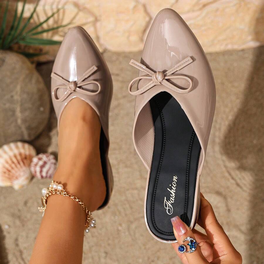 Women's Solid Color Minimalist Elegant Pointed Toe High Heel Shoes, Platform High Heels, Formal Appearance Suitable For Spring/Summer Outdoor Wear, Comfortable Slip-On Pumps - Apricot - View 1
