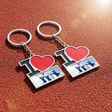Personalized "I ❤️" Custom Photo Keychain, Customizable Photo, Durable Metal Accessories, Ideal Personalized Gift For Family, Couples Or Pets, Perfect For Birthday, Anniversary Or Valentine's Day, Can Be Used For Car, Bag Or Keys, Fashionable Keychain For Both Men And Women, Nostalgic Commemorative Keychain - Multicolor - View 2