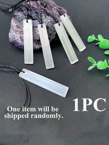 QYDCX Natural Selenite Gypsum Pendants - Quartz StonePoint Synthetic Gemstonestone Jewelry Necklace For Daily Layering | Valentine's Gift & Positive Energy Jewelry - White - View 13