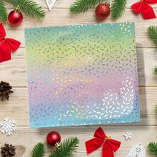 1卷女孩生日包装纸 | 17英寸 x 120英寸大卷，粉色/紫色/彩虹色，带柔和闪光和“生日快乐”字样 - 适合4-6岁女孩的生日派对、圣诞节、DIY和礼物包装 - 彩色 - 查看 7