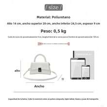 [Nueva]Bolso de hombro para mujer de piel de cocodrilo elegante y moderno bolso de reloj de arena cruzado pequeño bolso cuadrado para el otoño e invierno - PU plata - Ver 5