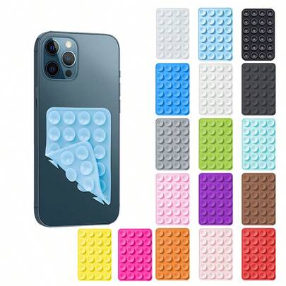 48pcs Double-Sided Suction Cup Phone Holder, Each Side Has 24 Suction Cups. Detachable Phone Stand, Waterproof, 360° Rotation. Suitable For Bathroom Wall, Glass Mirror, Vanity, And Other Smooth Surfaces, Not Suitable For Rough Walls. Fits All Phones And Mini Tablets.
