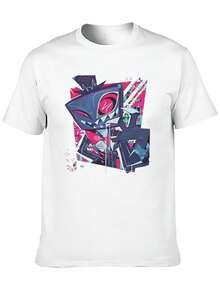 Novelty Hazbins Hotels Vox T-Shirt For Men Round Neck Cotton T Shirt Short Sleeve Tees Cotton Summer Tops Tee Shirt Men Women - White - View 1