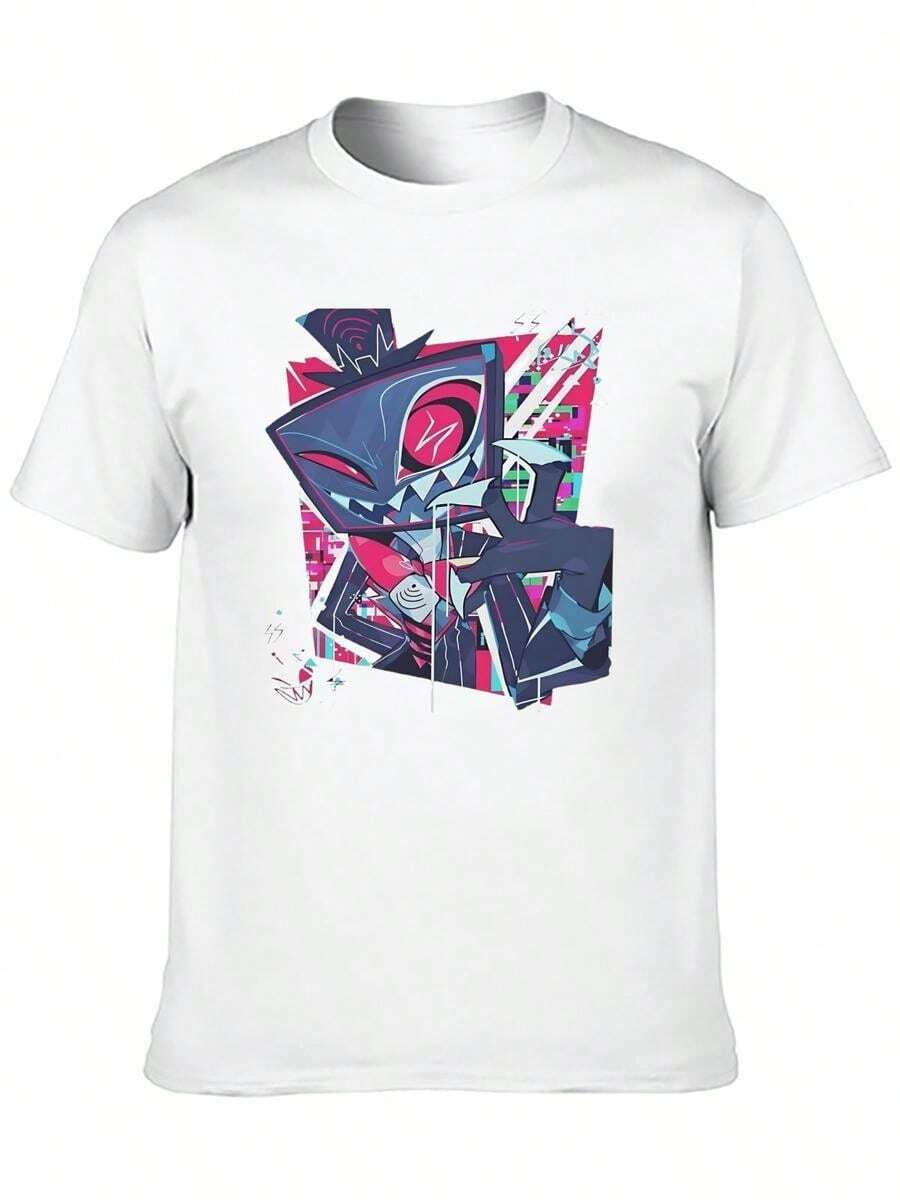 Novelty Hazbins Hotels Vox T-Shirt For Men Round Neck Cotton T Shirt Short Sleeve Tees Cotton Summer Tops Tee Shirt Men Women - White - View 1