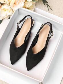 女士平底凉鞋，2026春夏新款百搭软底罗马凉鞋，大码女鞋41-43码，沙滩装 - 黑色 - 查看 3