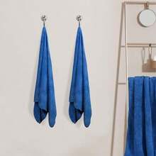 OpenHIToallas de Bao,2pcs Toalla Microfibra Suaves y Ultra Absorbentes, Toalla Gimnasio Secado Rpido,Toalla Playa Multipropsito para Bao, Camping, Hotel, Gym y SPA, 28x56inches (Azul) - encima - Ver 9