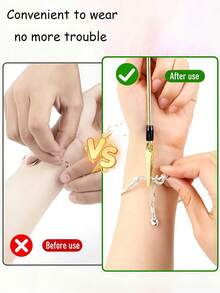 1PCS/ Multicolor Bracelet Helper Tool,Bracelet Wearing Auxiliary Tool,Accessory Auxiliary Tools,Hand Bracelet Fasten Helper Alligator Clips For Joints For Women Jewelry Tools Fastening And Hooking Equipment For Jewelry Bracelet Necklace - Hoa hồng vàng - Xem 3