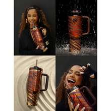 40Oz Large-Capacity Water Bottle With Long-Lasting Heat Retention And Cold Preservation. Comes With A Handle And A Straw In Dual Modes. The Bottle Cap Can Be Opened With One Hand For Direct Drinking. Perfect For Use During Exercise, Driving And Meetings. Suitable For Personal Use As Well As As A Gift - 彩色 - 查看 3