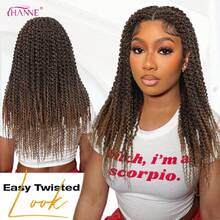Braided Twisted Wigs For Black Women Double Full Lace Box Braided Twist Wigs Synthetic Glueless Braid Wig With  Hair Tight Twists Coils 24 Inch (1B/30, Twisted-24),38059039 - 綠色 - 查看 6