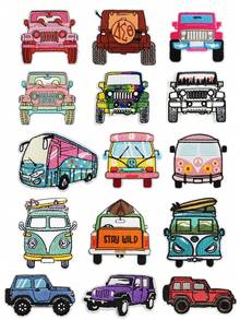 1 Set Of 3/6pcs Multicolor Pink Car Pickup Embroidery Patches Truck Driver Iron On Patches Sew DIY Clothing Accessories Cloth Stickers Suitable For Backpacks, Jeans, Jackets, T-Shirts, Hats, Dresses, Etc - Multicolor - View 12