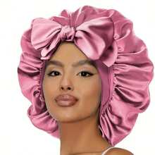 Slip-On Hair Cap With Adjustable Shoulder Straps, Hair Tie, And Cap For Women With Natural Curly Hair - 粉色 - 查看 6